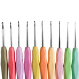Curtzy 13cm Rubber Handle Aluminium Crochet Hook Set