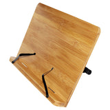 Kurtzy Bamboo Book Holder - 33.5 x 24 cm Holder Stand with 6 Adjustable Heights for Ipad/Tablet - Perfect Reading Rest for Books, Music Notes & Watching videos.