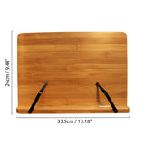 Kurtzy Bamboo Book Holder - 33.5 x 24 cm Holder Stand with 6 Adjustable Heights for Ipad/Tablet - Perfect Reading Rest for Books, Music Notes & Watching videos.
