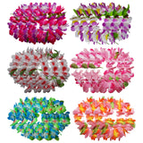 Kurtzy 24 Pieces Hawaiian Garlands Set - Colourful Hawaiian Lei Flower Hula Headbands for Luau Head Decorations, Summer Party, Beach Theme Wedding, Tropical Party Accessories, Fancy Dress and More