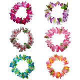 Kurtzy 24 Pieces Hawaiian Garlands Set - Colourful Hawaiian Lei Flower Hula Headbands for Luau Head Decorations, Summer Party, Beach Theme Wedding, Tropical Party Accessories, Fancy Dress and More