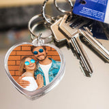 Clear Heart Acrylic Photo Keychains