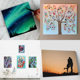 Kurtzy Canvas Board - 4 pcs Blank Canvas Set - Artist Canvas Frame - Pre-Stretched Canvas - Acrylic Painting Boards with Stretched Canvas for Artwork (70 x 49.5cm, 40 x 49.5cm, 30 x 40cm, 20 x 30cm)