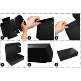 Kurtzy 19 x 11 x 4.5 cm Cardboard Gift Boxes Pack of 10 - Flat Pack Black Presentation Boxes Suitable for Party, Wedding ? Storage box for Cakes, Cookies and Jewelry