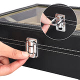Kurtzy Lockable Sunglasses Display Organiser Box - 1 Tier and 8 Compartments for 8 Glasses with Lock - 8 Slots for Sunglasses, Eyeglasses and Spectacles - Black Sunglasses Case
