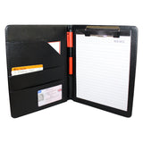 Kurtzy A5 Clipboard Folder, Conference Executives Business Leather File Folder Notebook Portfolio Document Organizer Paper Folio with Stationary Writing Memo Pad for Men Women Work Office