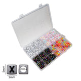 Kurtzy 800pcs Assorted Alphabet Letter Beads Set in Storage Box - Acrylic, Black, White"A-Z" Cube Beads for Bracelet, Necklace, Key Chains and Kids Jewellery Making(5 mm)