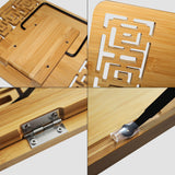 KURTZY Bamboo Book Holder Stand -13.18" Width & 9.44" Height with 5 Adjustable Heights for Ipad/Tablet - Perfect Reading Rest Holder for Books , Recipe books , Music Notes,Watching Videos