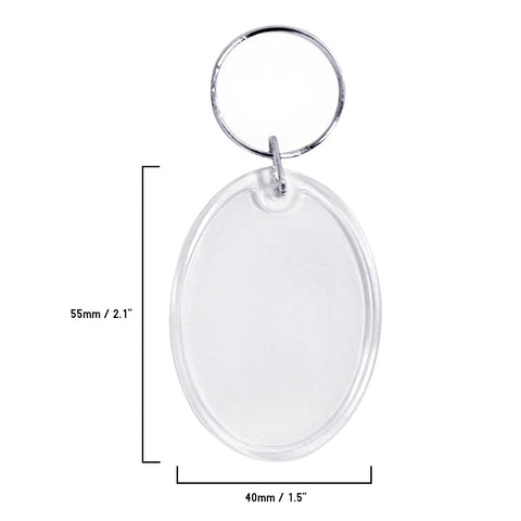 Clear Oval Acrylic Photo Keychains