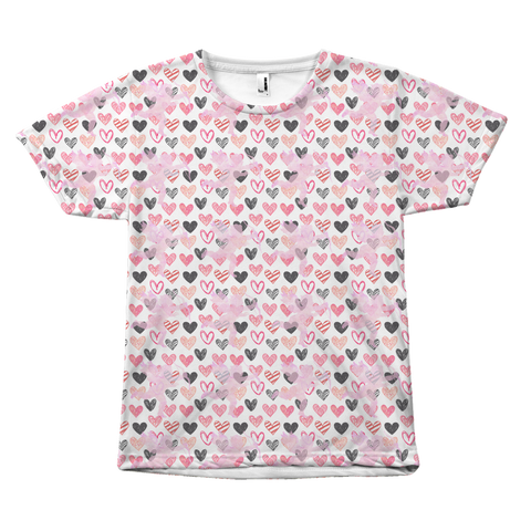 Multiplied Cupid Heart All Over Tees