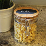 Kurtzy 800ml Clip Top Glass Storage Preserving Jars with Airtight Seal Lid and Clip Closure - Small Canister Organiser Jar for Preserving Food, Herbs, Spices, Pasta, Rice and More - Easy to Clean