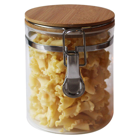 Kurtzy 800ml Clip Top Glass Storage Preserving Jars with Airtight Seal Lid and Clip Closure - Small Canister Organiser Jar for Preserving Food, Herbs, Spices, Pasta, Rice and More - Easy to Clean
