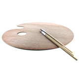 Wooden Palette with 12 Piece Brush Set