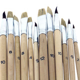 Wooden Palette with 12 Piece Brush Set