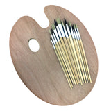 Wooden Palette with 12 Piece Brush Set