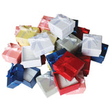24 Pack of Jewellery Ring Display Gift Boxes with Velvet Insert by Kurtzy - 3.8 x 2.8 cm Presentation Boxes - Bow and Ribbon Design - Slotted Insert for Rings and Stud Earrings