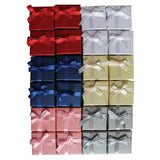 24 Pack of Jewellery Ring Display Gift Boxes with Velvet Insert by Kurtzy - 3.8 x 2.8 cm Presentation Boxes - Bow and Ribbon Design - Slotted Insert for Rings and Stud Earrings