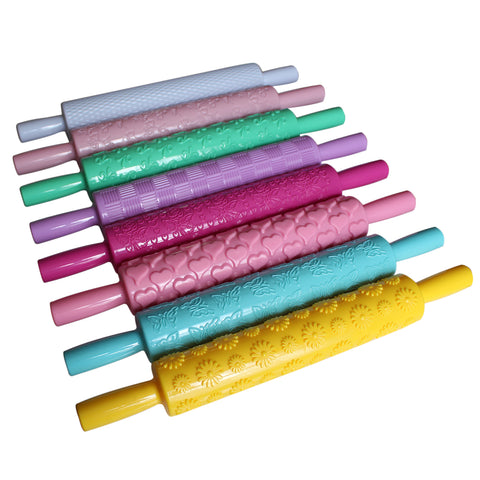 8 Piece Embossing Rolling Pin Set