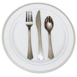 180pcs Silver Plastic Disposable and Reusable Cutlery