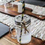 100 Piece Paper Party Drinking Decorative Straws by Belle Vous - Black, White and Gold Designs for Wedding, Baby Shower, BBQ, Thanksgiving, Christmas, Birthday and Engagement Parties