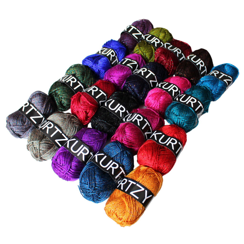 20 Piece Striped Knitting Crochet Yarn