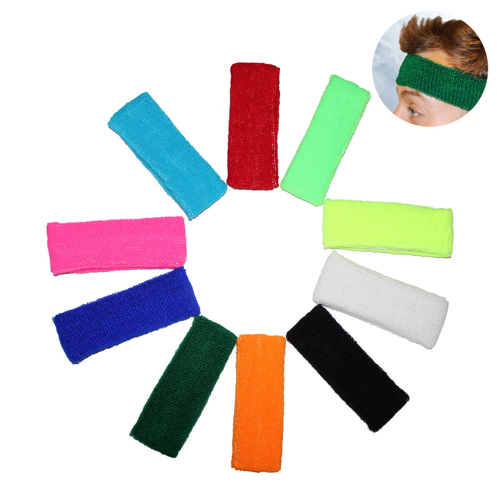 10 Pack of Sweatband Headbands