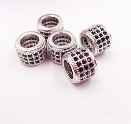 Diamonte Barrel Beads