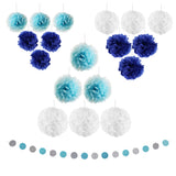 Paper Pompom and Circle Bunting Banner Party Decoration Set