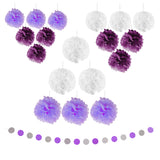 Paper Pompom and Circle Bunting Banner Party Decoration Set