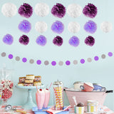 Paper Pompom and Circle Bunting Banner Party Decoration Set