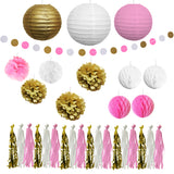 Lantern, Pom Pom & Banner Decoration Set