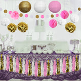Lantern, Pom Pom & Banner Decoration Set
