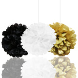 Banner Set: Gold, White & Black Happy Birthday