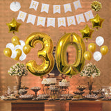 Banner Set: Gold & White Happy Birthday