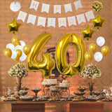 Banner Set: Gold & White Happy Birthday
