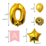 Happy Birthday Banner Set: Gold, White & Pink