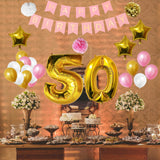 Happy Birthday Banner Set: Gold, White & Pink