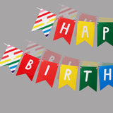 Multicolour Pom Pom and Happy Birthday Banners set