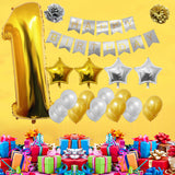 Banner Set: Gold & Silver Happy Birthday