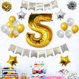 Banner Set: Gold & Silver Happy Birthday