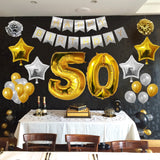 Banner Set: Gold & Silver Happy Birthday