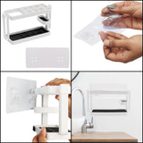 Kurelle No Drilling No Screws Toothbrush Holder - 10 Slot Self Adhesive Wall Mount Metallic Bathroom Toothbrush Organiser Size (9.3x5.7cm) - Toothbrush & Toothpaste Storage for Children and Adult