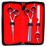 3pcs Professional Hairdressing Barber Cutting Scissors with Razor
