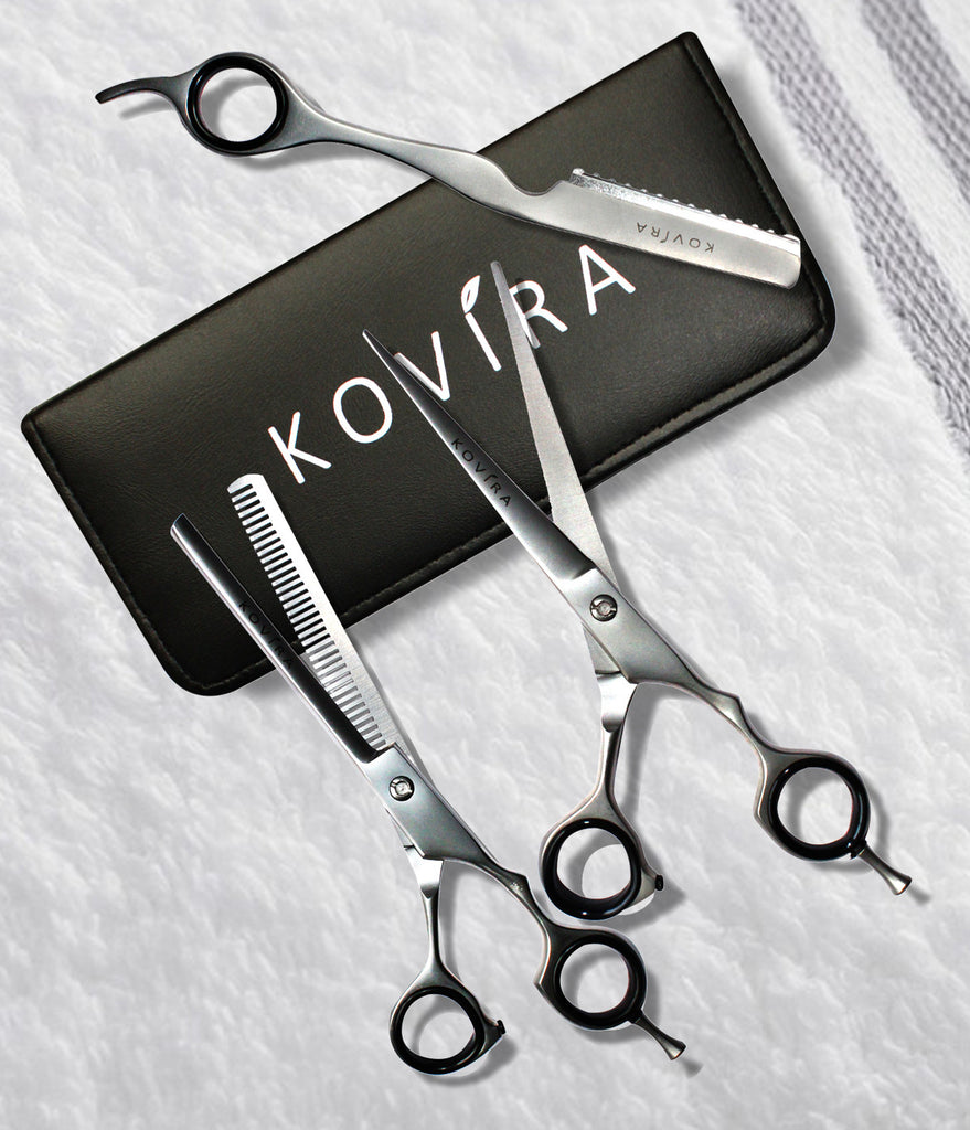 3pcs Professional Hairdressing Barber Cutting Scissors with Razor