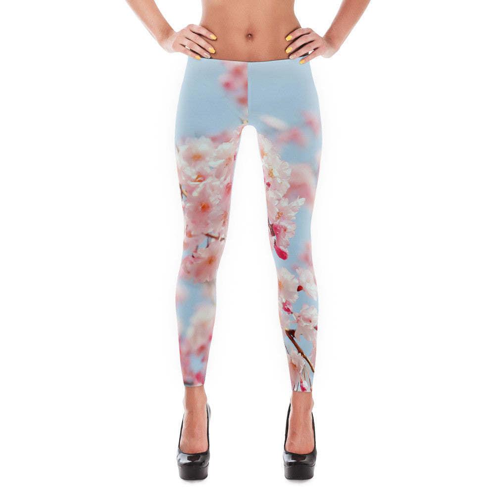Natural Pink Flowers Leggings