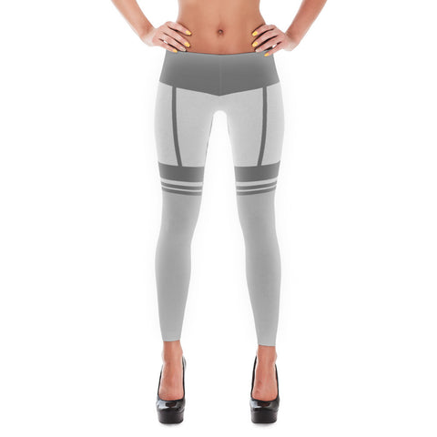 White - Thigh High Corset Leggings