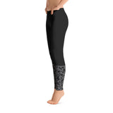 Black Low Patterned Dot Leggings