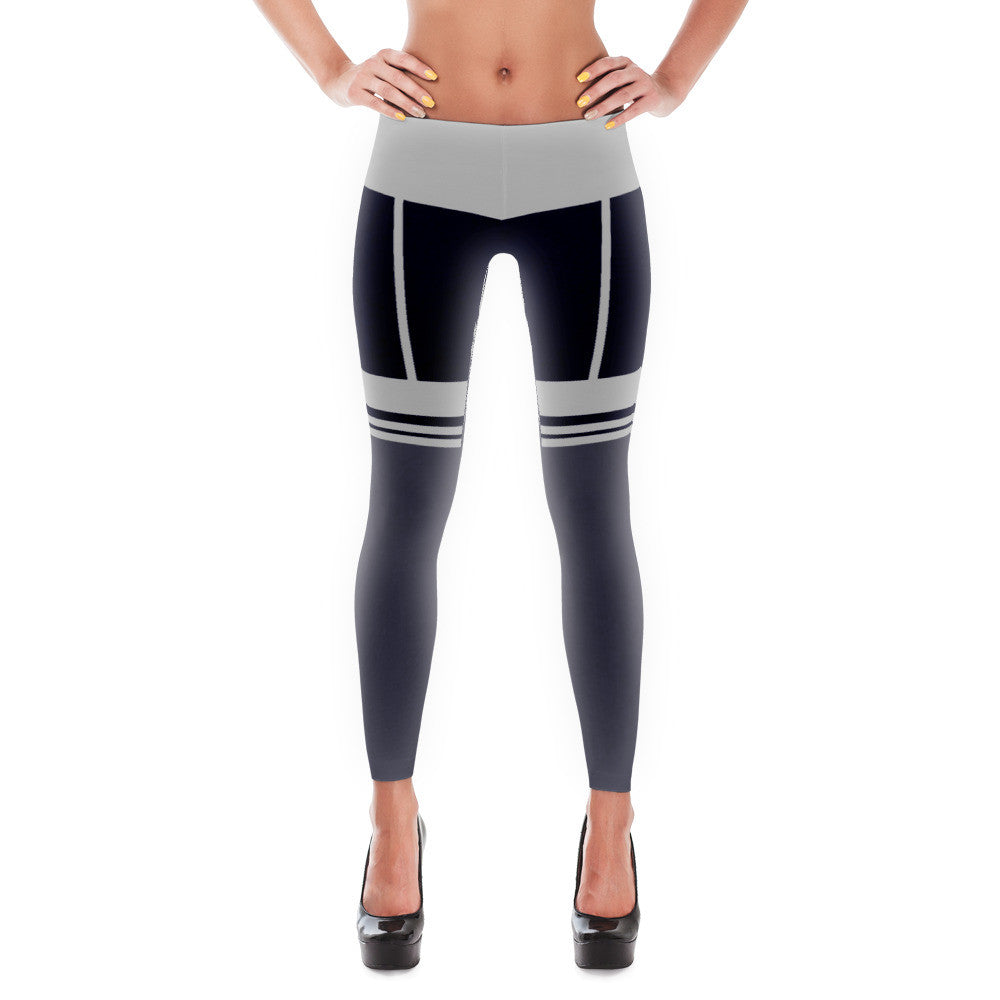 Navy - Thigh High Corset Leggings