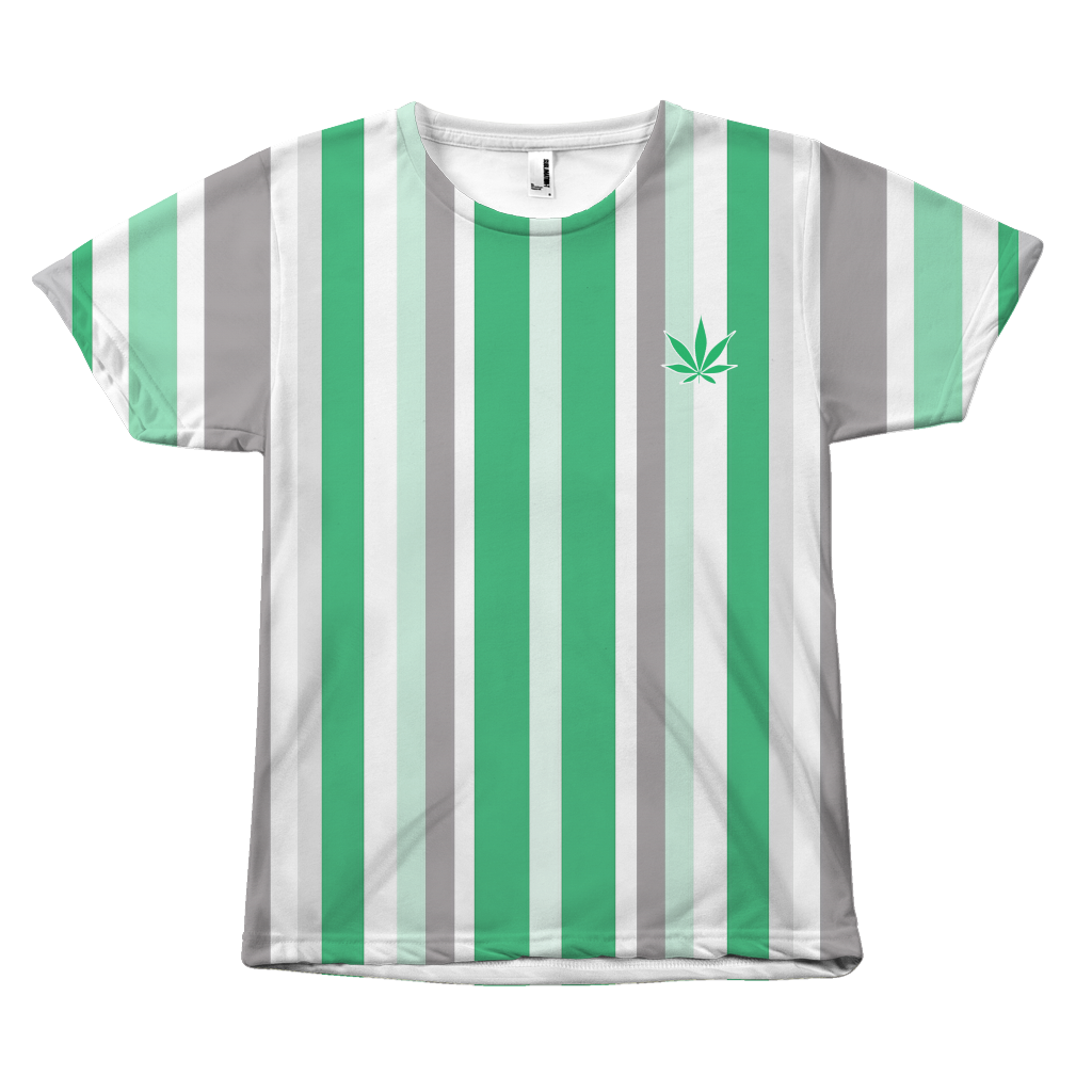 Vertical Striped Marijuana All Over Tees