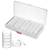 Bead Storage Organizer - 25 Piece (2cm)H Removable Pot Style Clear Plastic Divider Containers (19 x 9cm) For Storing Seed Beads, Nail Art Glitter, Cosmetics, DIY Art/Craft and Jewelery Findings